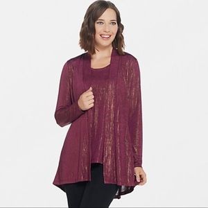 Susan Graver Tank and Cardigan Set